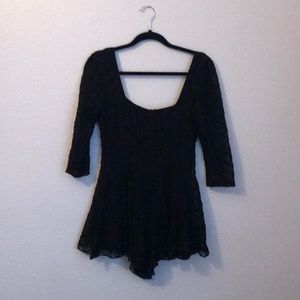 Urban outfitters black lace romper